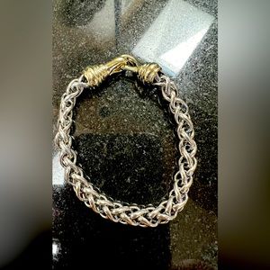 7” David Yurman 6mm wheat chain bracelet with 14k yellow gold lobster clasp.